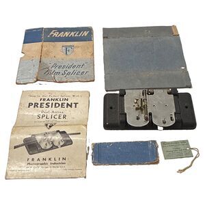 Vintage Franklin President Dual-Action Film Splicer 8mm 16mm Box Manual